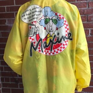 xYellow Nylon Zip-Up Windbreaker, Yellow Jacket, Maxine Comic, "Gripers Unite! W